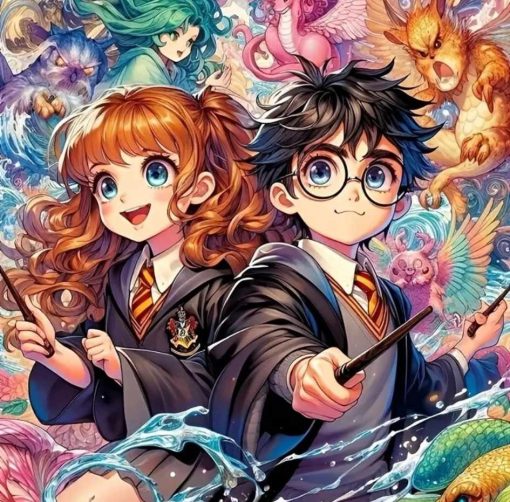 Diamant tavla animerad Harry Potter 40x50cm fyrkant